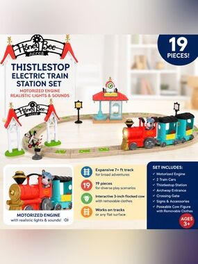 NIB Honey Bee Acres Thistlestop Electric Train Set